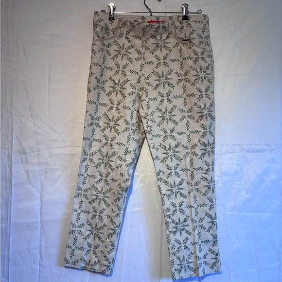 Cartonnier Cream Leaf Print Chinos - Picture 1 of 14